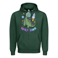 Sports Green space dino Zipper Hoodie - MaliasSmallBusiness