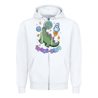 White space dino Zipper Hoodie - MaliasSmallBusiness