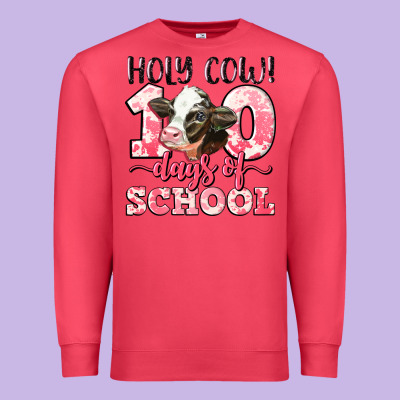 Holy Cow 100 Days Of School Premium Sweatshirt Designed By Lillyallendesigns