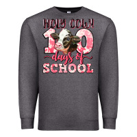 Charcoal Heather holy cow 100 days of school Premium Sweatshirt - LillyAllenDesigns