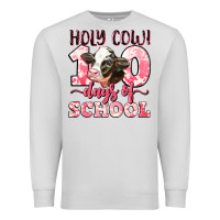 Dove Grey holy cow 100 days of school Premium Sweatshirt - LillyAllenDesigns