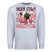 Heather Grey holy cow 100 days of school Premium Sweatshirt - LillyAllenDesigns