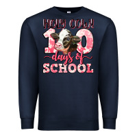 Navy holy cow 100 days of school Premium Sweatshirt - LillyAllenDesigns