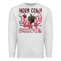 Oatmeal Heather holy cow 100 days of school Premium Sweatshirt - LillyAllenDesigns