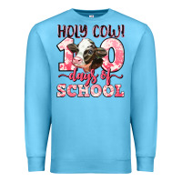 Ocean Blue holy cow 100 days of school Premium Sweatshirt - LillyAllenDesigns