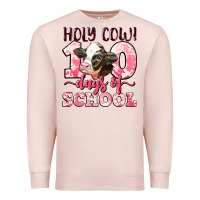 Pale Pink holy cow 100 days of school Premium Sweatshirt - LillyAllenDesigns