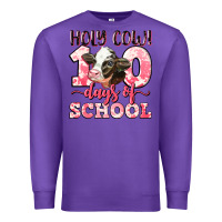 Purple holy cow 100 days of school Premium Sweatshirt - LillyAllenDesigns