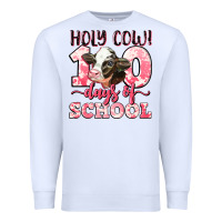 White holy cow 100 days of school Premium Sweatshirt - LillyAllenDesigns