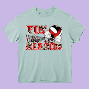 Tis' The Season Volleyball Heavy Core Tee Designed By Zillion Design Studio