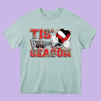 Tis' The Season Volleyball Heavy Core Tee Designed By Zillion Design Studio