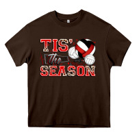 Chocolate Brown tis' the season volleyball Heavy Core Tee - Zillion Design Studio