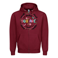 Burgundy you are enough Zipper Hoodie - MaliasSmallBusiness