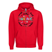 Red you are enough Zipper Hoodie - MaliasSmallBusiness