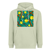 Matcha softball bat with leopard and glitter seamless pattern Heavyweight Hoodie - BundleAndBundleShop