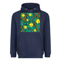 Navy softball bat with leopard and glitter seamless pattern Heavyweight Hoodie - BundleAndBundleShop