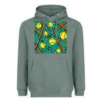 Sage softball bat with leopard and glitter seamless pattern Heavyweight Hoodie - BundleAndBundleShop