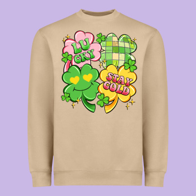 Lucky Stay Gold Heavyweight Sweatshirt Designed By Artiststas