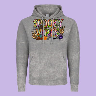 Spooky Vibes Vintage Hoodie Designed By Racoondesign