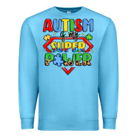 Ocean Blue autism is my superpower Premium Sweatshirt - LillyAllenDesigns