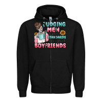 Black judging men by the standards of my book boyfriends Zipper Hoodie - MaliasSmallBusiness