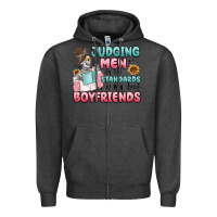Charcoal Heather judging men by the standards of my book boyfriends Zipper Hoodie - MaliasSmallBusiness