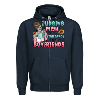 Navy judging men by the standards of my book boyfriends Zipper Hoodie - MaliasSmallBusiness