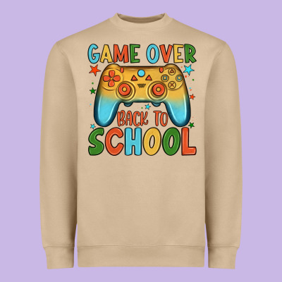 Game Over Back To School Heavyweight Sweatshirt Designed By Jahusdesignshop