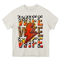 Cream wife wife wife Heavy Core Tee - texasbilliewilder