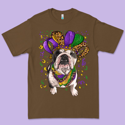 Premium Tee Mardi gras hat  english bulldog