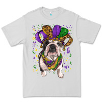 Dove Grey Mardi gras hat  english bulldog Premium Tee - RanaPortraitStore