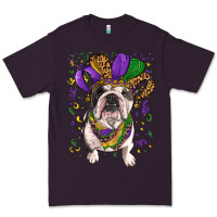 Plum Mardi gras hat  english bulldog Premium Tee - RanaPortraitStore