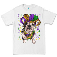 White Mardi gras hat  english bulldog Premium Tee - RanaPortraitStore