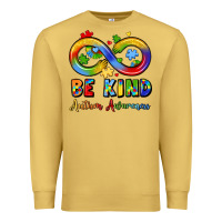 Antique Gold be kind autism awareness infinity symbol Premium Sweatshirt - LillyAllenDesigns