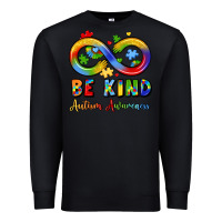 Black be kind autism awareness infinity symbol Premium Sweatshirt - LillyAllenDesigns
