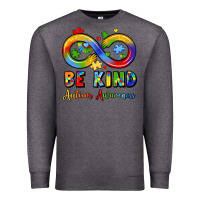 Charcoal Heather be kind autism awareness infinity symbol Premium Sweatshirt - LillyAllenDesigns