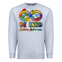 Heather Grey be kind autism awareness infinity symbol Premium Sweatshirt - LillyAllenDesigns