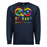 Navy be kind autism awareness infinity symbol Premium Sweatshirt - LillyAllenDesigns