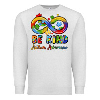 Oatmeal Heather be kind autism awareness infinity symbol Premium Sweatshirt - LillyAllenDesigns