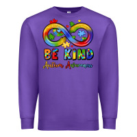Purple be kind autism awareness infinity symbol Premium Sweatshirt - LillyAllenDesigns