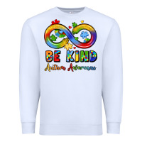 White be kind autism awareness infinity symbol Premium Sweatshirt - LillyAllenDesigns