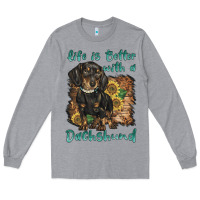 Heather Grey life is better with a dachshund Long Sleeve Tee - BarkalooDesign