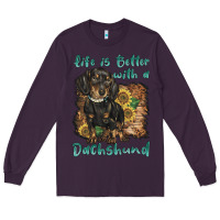 Plum life is better with a dachshund Long Sleeve Tee - BarkalooDesign