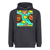 Smoke softball glove and hotdog seamless pattern Heavyweight Hoodie - BundleAndBundleShop