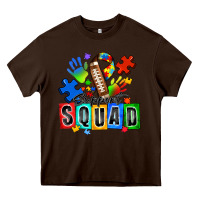 Chocolate Brown american football support squad autism Heavy Core Tee - Zillion Design Studio