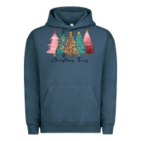 Pigment Midnight Navy christmas trees Urban Hoodie - CowGirlArtShop