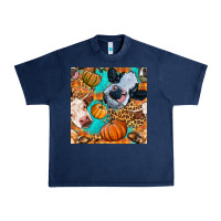 Navy autumn cows seamless pattern Urban Heavy Tee - BundleAndBundleShop