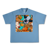 Pebble Blue autumn cows seamless pattern Urban Heavy Tee - BundleAndBundleShop