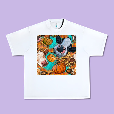 Autumn Cows Seamless Pattern Urban Heavy Tee Designed By Bundleandbundleshop
