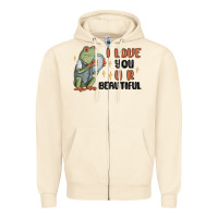 I Love You U R Beautiful Frog Zipper Hoodie | Teevron