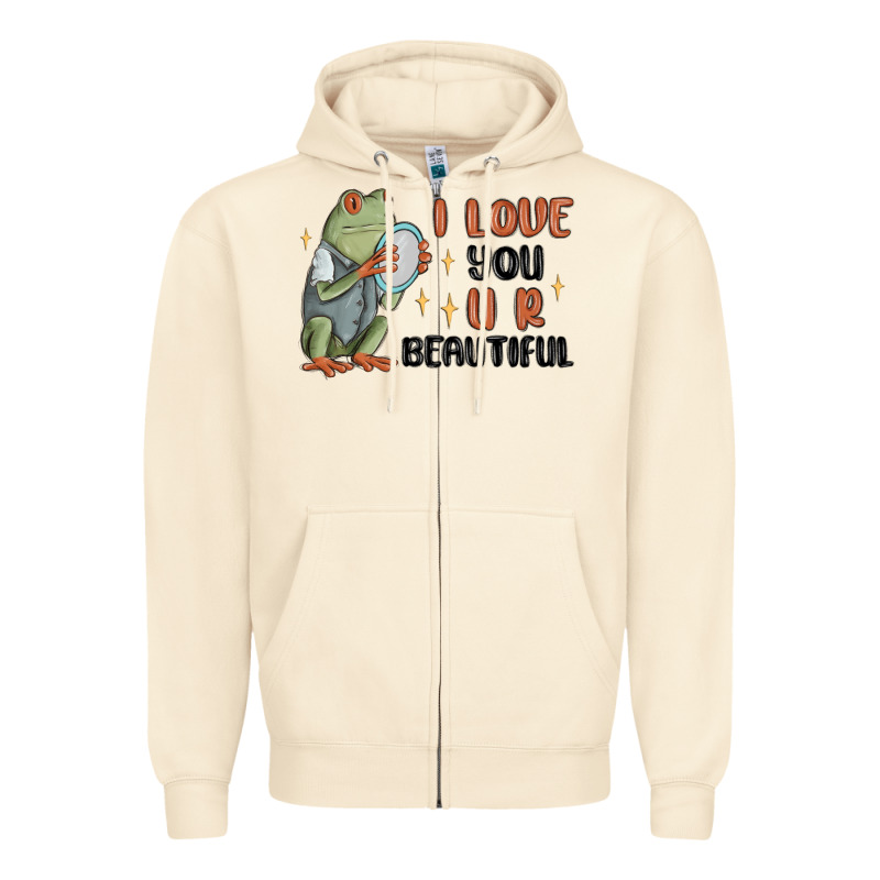 I Love You U R Beautiful Frog Zipper Hoodie by MaliasSmallBusiness | Teevron